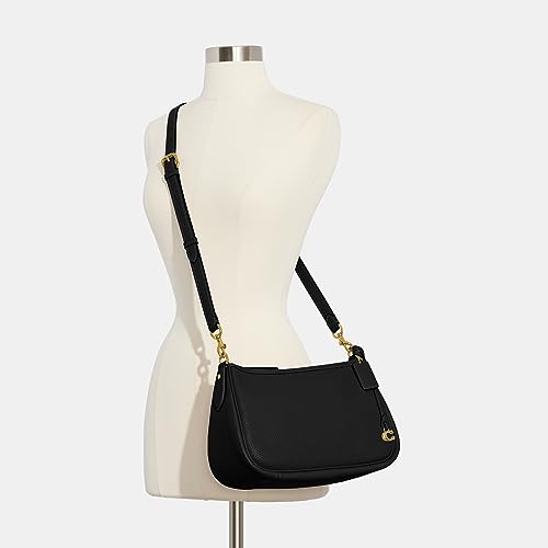 Black COACH Soft Pebble Leather Cary Crossbody Bag