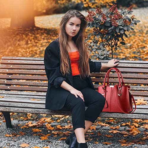 Pahajim Adjustable Handle Designer Tote (Wine Red)