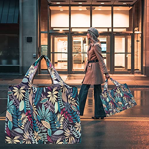 HYMUUNI Leaf Design Foldable Shopping Bag