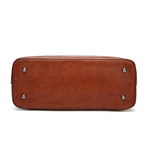 Retro Vintage Top-Handle Leather Tote Bag