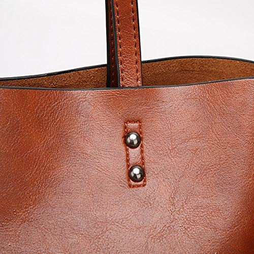 Retro Vintage Top-Handle Leather Tote Bag
