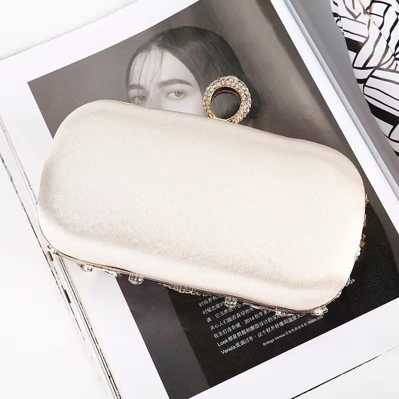 Gold Zebrum Designer Clutch Handbag with Pearl Flower