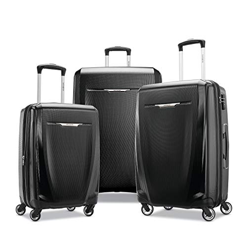 Black Samsonite 3-Piece Designer Luggage Set + Spinners