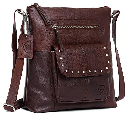 J. Wilson London Women's Genuine Leather Satchel Handbag