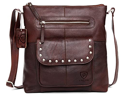 J. Wilson London Women's Genuine Leather Satchel Handbag