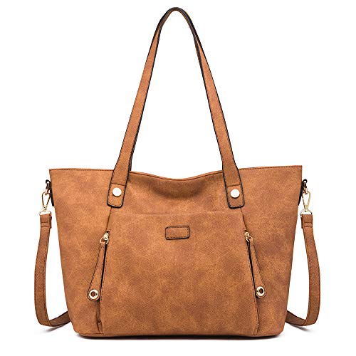MORGLOVE Elegant Large Brown Designer Handbag