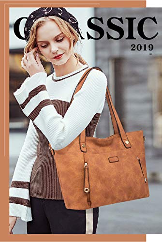 MORGLOVE Elegant Large Brown Designer Handbag