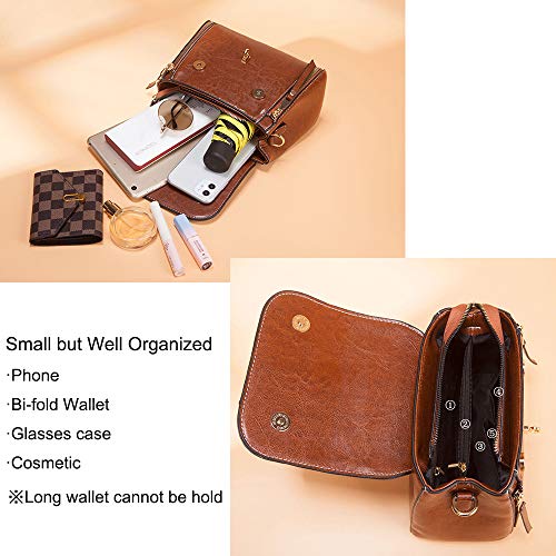 Stylish Waterproof Crossbody Purse - Soft Leather, Brown
