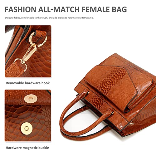 Chic Nicole & Doris Croc Fashion Bag - Brown