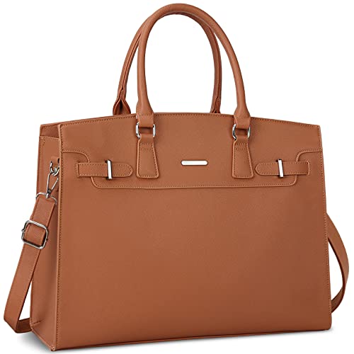 KTMOUW Women's Designer Leather Laptop Tote Bag