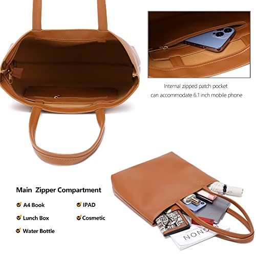 MEEGIRL Simple PU Leather Tote Handbags for Women