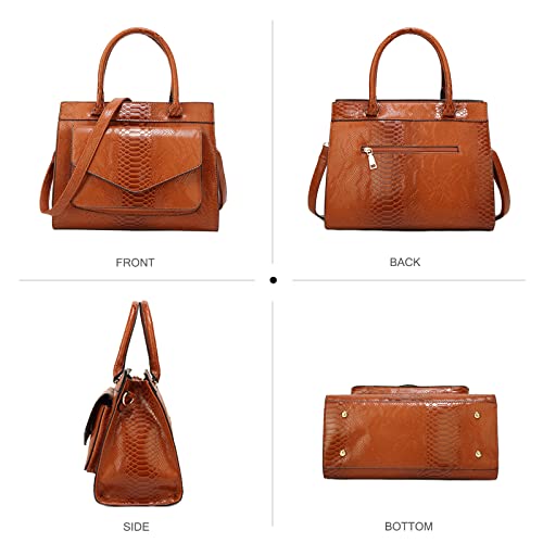 Chic Nicole & Doris Croc Fashion Bag - Brown