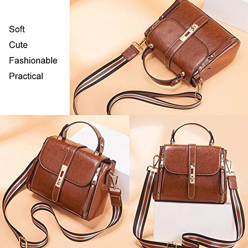 Stylish Waterproof Crossbody Purse - Soft Leather, Brown