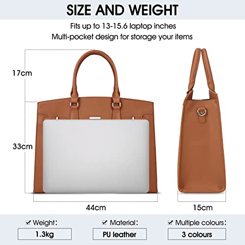KTMOUW Women's Designer Leather Laptop Tote Bag