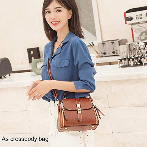 Stylish Waterproof Crossbody Purse - Soft Leather, Brown