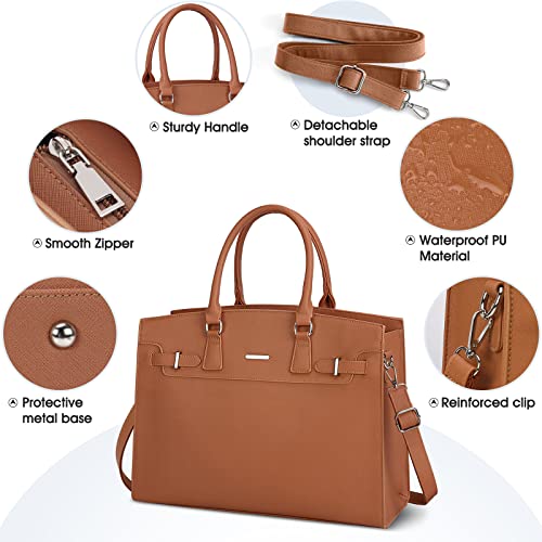 KTMOUW Women's Designer Leather Laptop Tote Bag