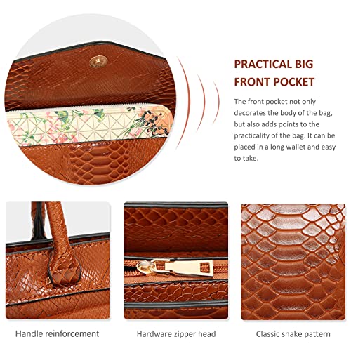 Chic Nicole & Doris Croc Fashion Bag - Brown