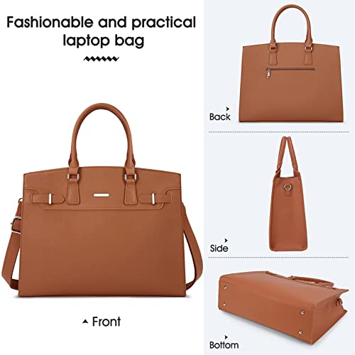 KTMOUW Women's Designer Leather Laptop Tote Bag