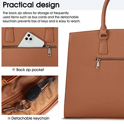 KTMOUW Women's Designer Leather Laptop Tote Bag