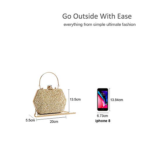 Shiny Rose Gold Hexagon Evening Bag for Weddings