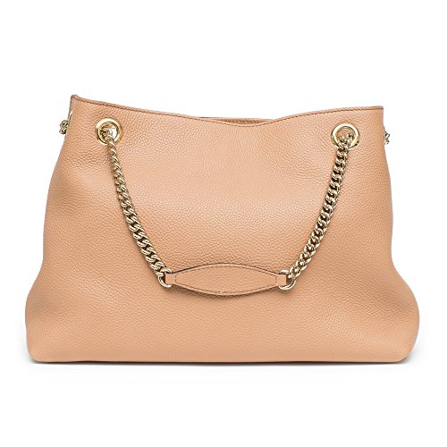 Gucci Camel Pebbled Leather Soho Shoulder Bag Tassel