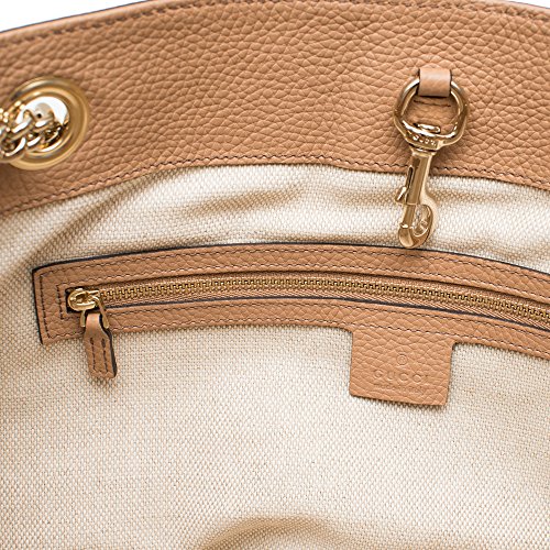 Gucci Camel Pebbled Leather Soho Shoulder Bag Tassel