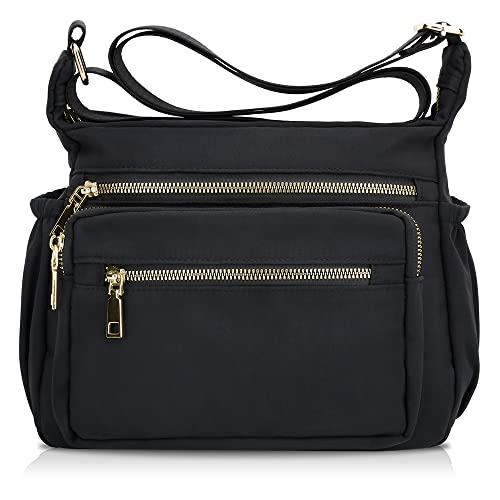 Women's Black Designer Cross-body Nylon Messenger Bags