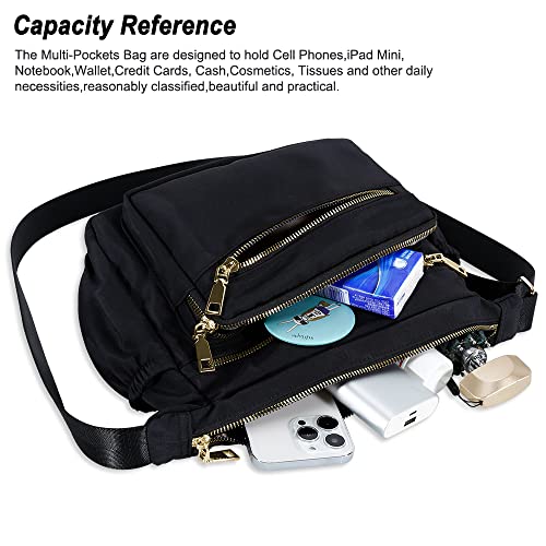 Women's Black Designer Cross-body Nylon Messenger Bags