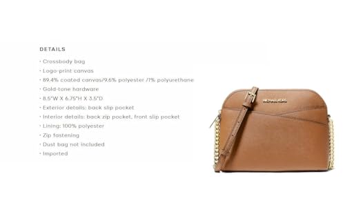 Michael Kors Brown Leather Crossbody Handbag, Medium Size