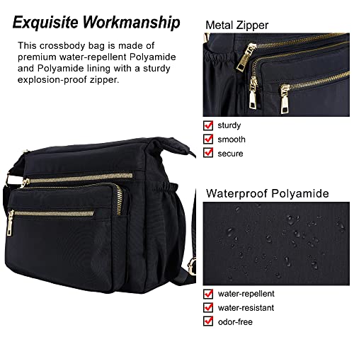 Women's Black Designer Cross-body Nylon Messenger Bags