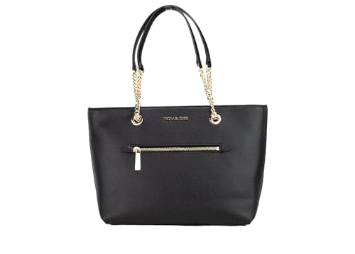 Michael Kors Black Pebbled Leather Chain Top Zip Tote