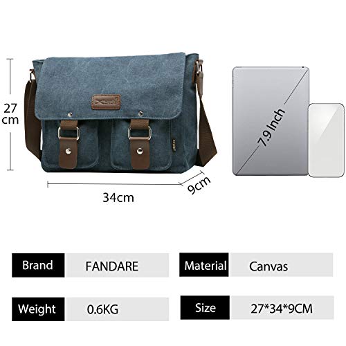 Vintage Unisex Canvas Messenger Bag for iPad, Travel