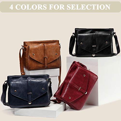 VASCHY Women's Burgundy Crossbody Shoulder Bag Fashion Handbag