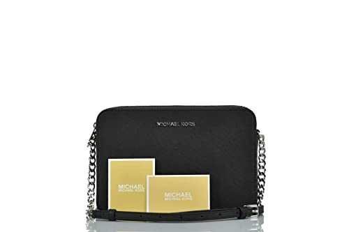 Michael Kors Black Saffiano Leather Medium Crossbody Handbag