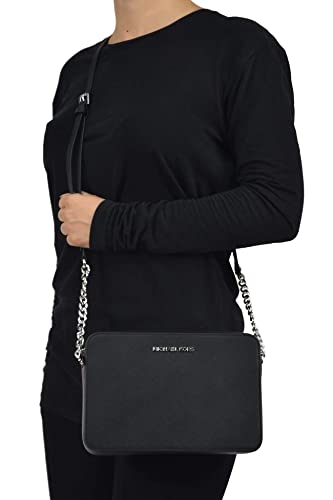 Michael Kors Black Saffiano Leather Medium Crossbody Handbag