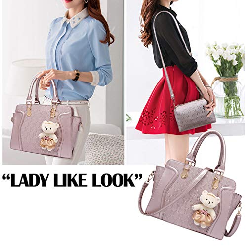 Pahajim 4-Piece Women's Designer Handbag Set (Red)