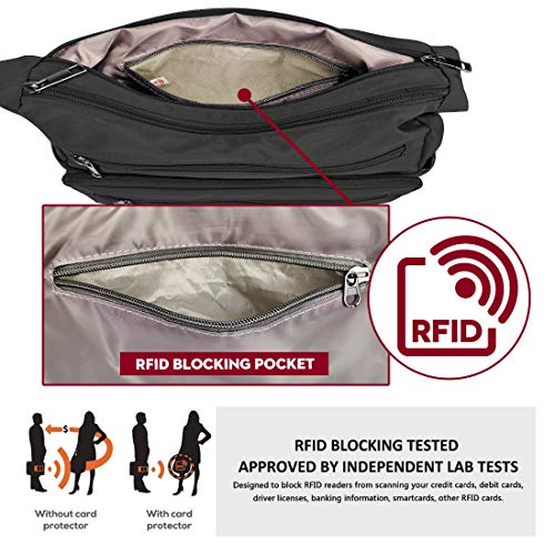 Women's Multi-Pocket Crossbody Handbag - Waterproof & RFID
