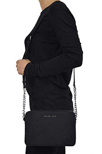Michael Kors Black Saffiano Leather Medium Crossbody Handbag
