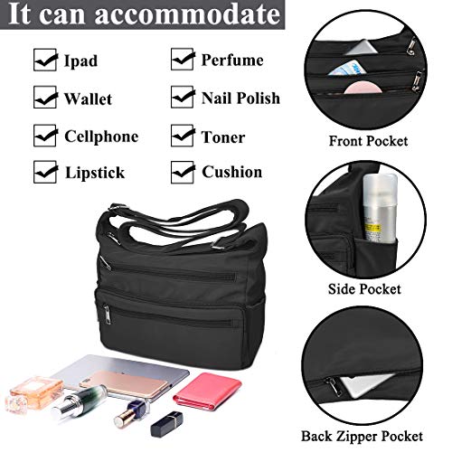 Women's Multi-Pocket Crossbody Handbag - Waterproof & RFID