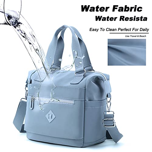 Skyblue Gelory Tote: Small Waterproof Nylon Handbag