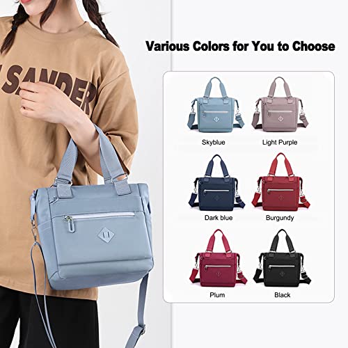 Skyblue Gelory Tote: Small Waterproof Nylon Handbag