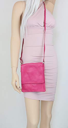 Red Genuine Leather Girly Shoulder Bag - Small, Crossbody