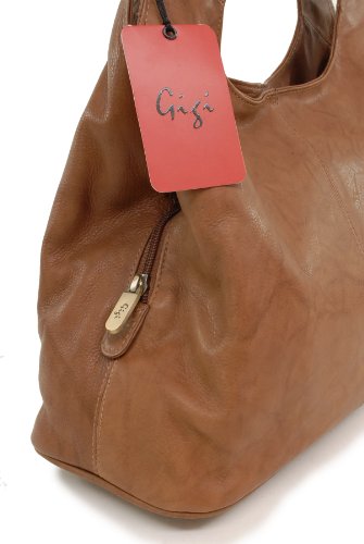 Gigi Genuine Leather Designer Handbag - Woman - Honey