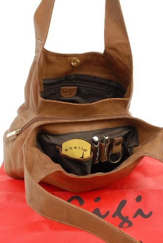 Gigi Genuine Leather Designer Handbag - Woman - Honey