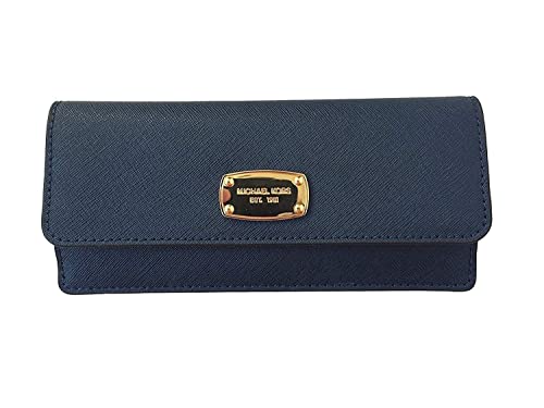 Michael Kors Navy Leather Flat Wallet for Travel