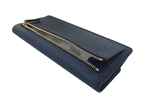 Michael Kors Navy Leather Flat Wallet for Travel
