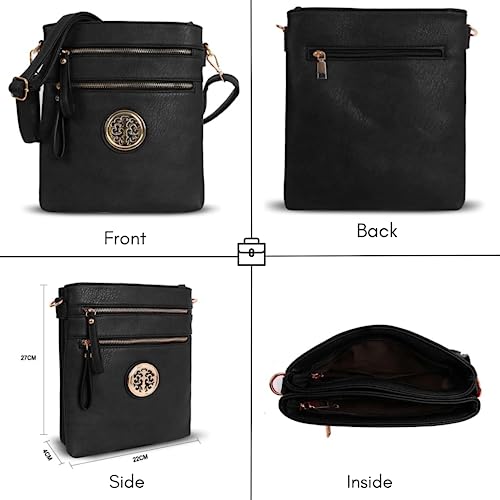 kukubird Plush Designer PU-Leather Shoulder Bag - Black