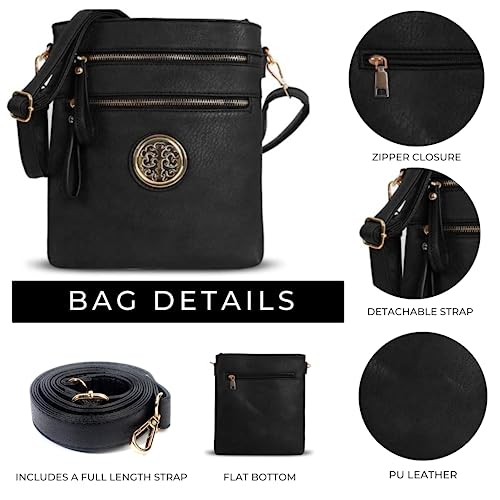 kukubird Plush Designer PU-Leather Shoulder Bag - Black