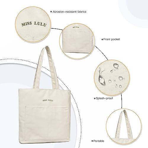 Miss Lulu Designer Canvas Tote - Spacious, Waterproof