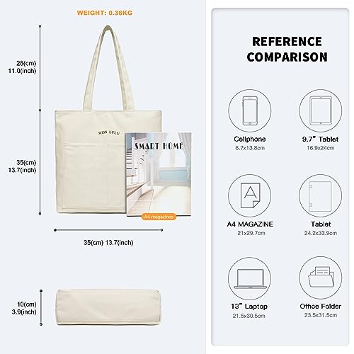 Miss Lulu Designer Canvas Tote - Spacious, Waterproof